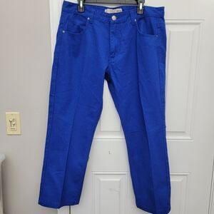 Noiz Royal Blue Jeans Men's Size 40 See Measurements Straight Leg Premium Denim
